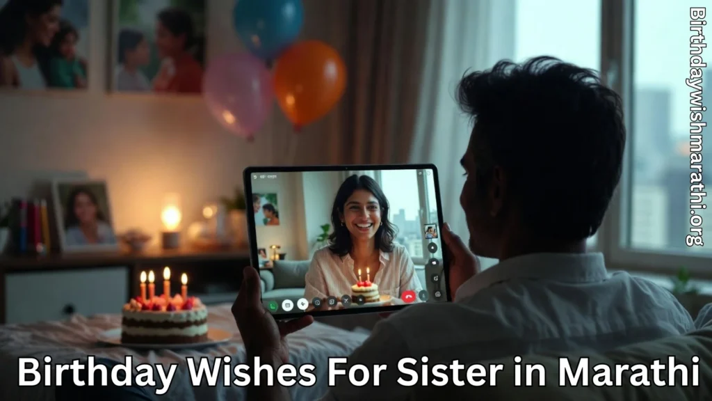 Brother video calling sister on birthday with cake