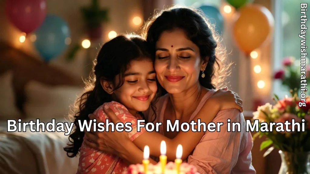 Daughter hugging mother during birthday cake celebration