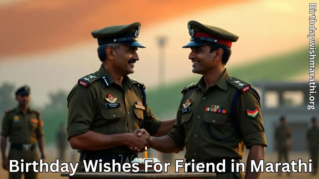 Indian army friends shaking hands on birthday celebration
