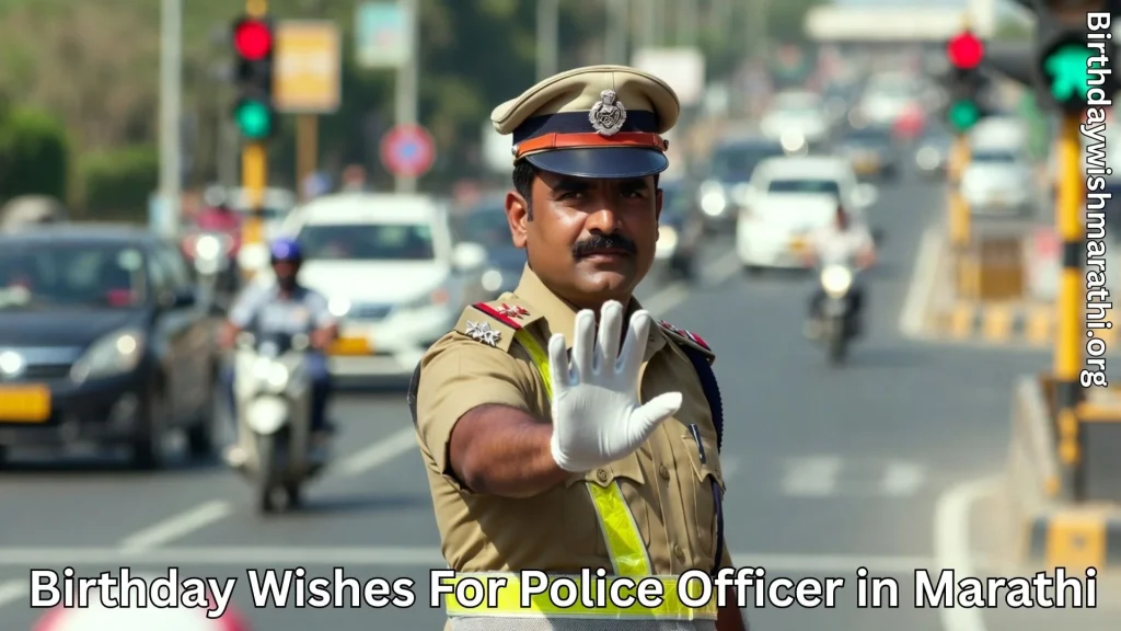 Traffic police officer stopping vehicles on busy road