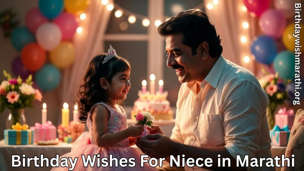 Uncle giving flower to niece on birthday celebration