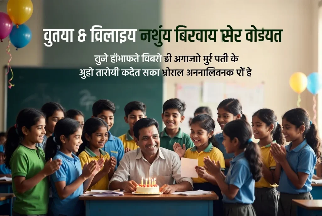 Teacher celebrating birthday with students in classroom