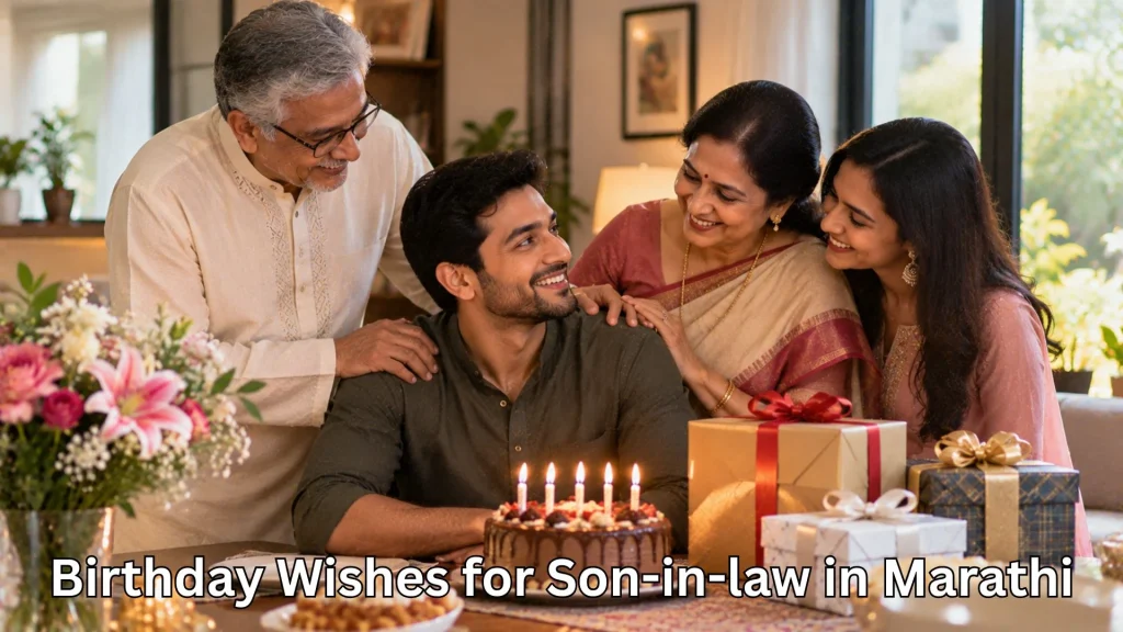Family celebrating son-in-law's birthday together