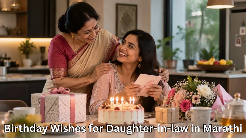 Mother-in-law giving a birthday card to daughter-in-law